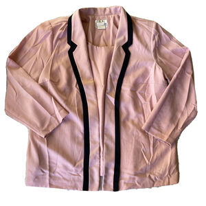 Kari's Korner Blazer Sz 18W Blazer Plus Pink Black Career Work Vintage Womens
